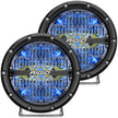 RIGID 360-Series 6 Inch Round LED Off-Road Light Drive Beam Pattern For Moderate Speeds Blue Backlight Pair