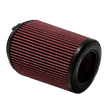 Red air filter JLT Intake Replacement Filter - S&B with black outer rim on a white background