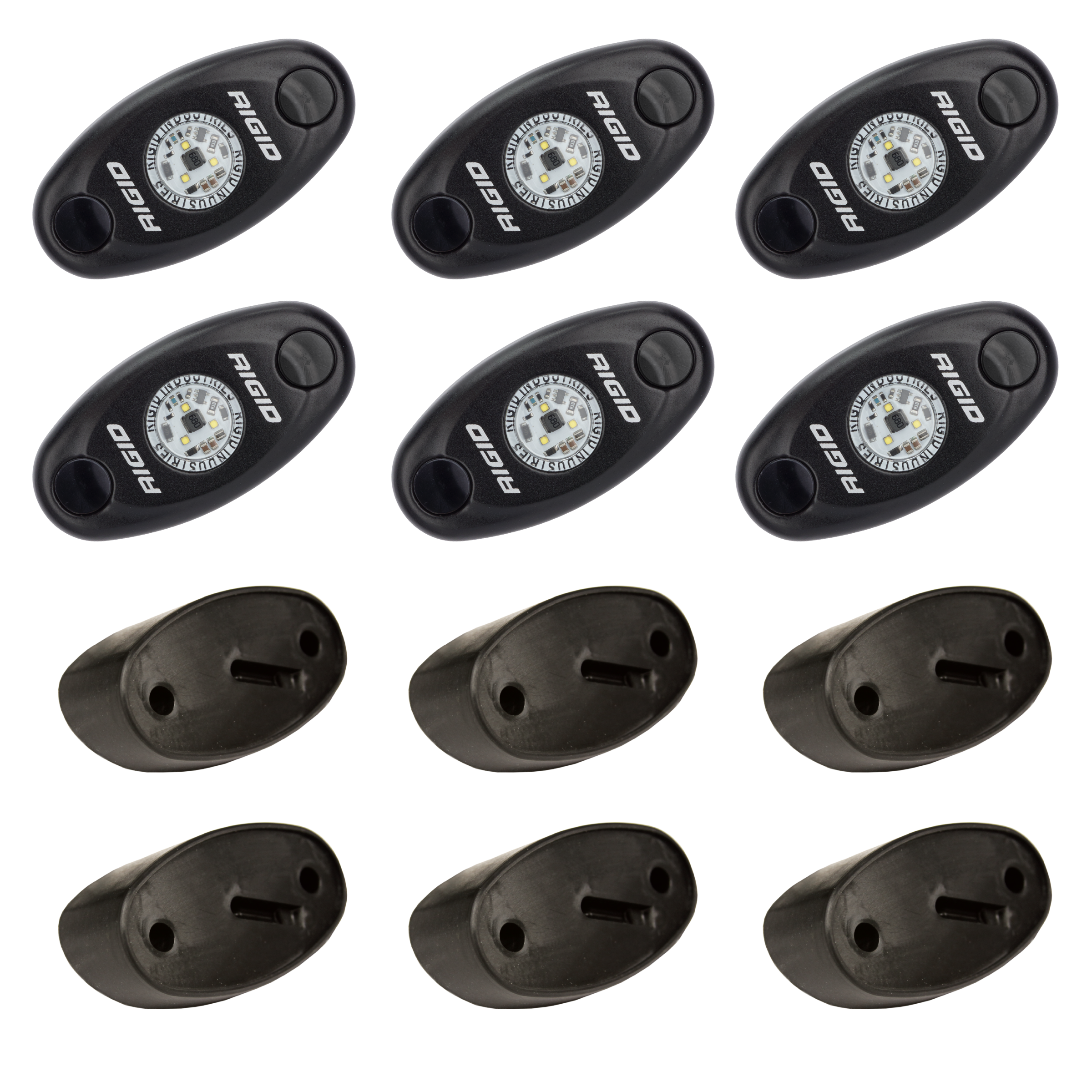 RIGID A-Series LED Universal Rock Light Kit High Power Cool White Set Of 6