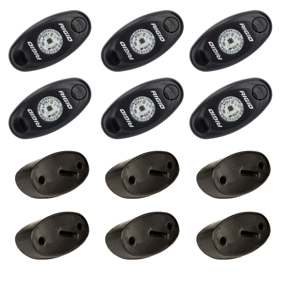 RIGID A-Series LED Universal Rock Light Kit High Power Cool White Set Of 6