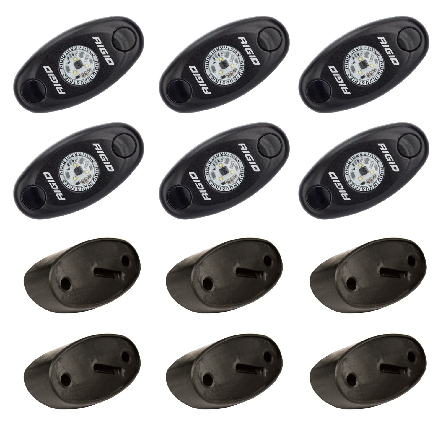 RIGID A-Series LED Universal Rock Light Kit High Power Red Set Of 6