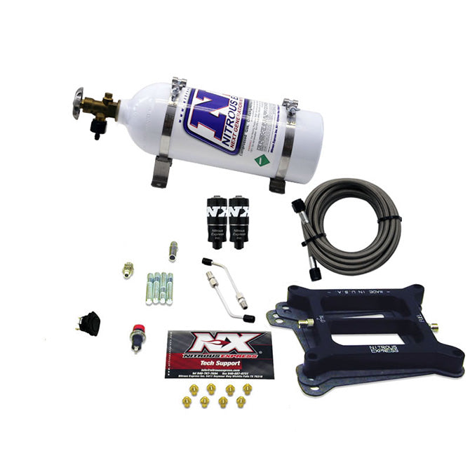 Nitrous Express - 4150 HITMAN 4-BBL (100-150-200HP) WITH 5LB BOTTLE - 40040-05