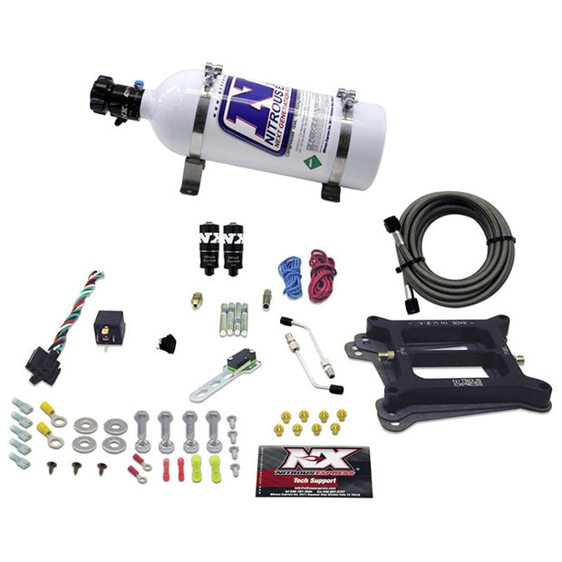 Nitrous Express - 4150 HITMAN PLUS 4-BBL (50-100-150-200HP) WITH 5LB BOTTLE - 40041-05