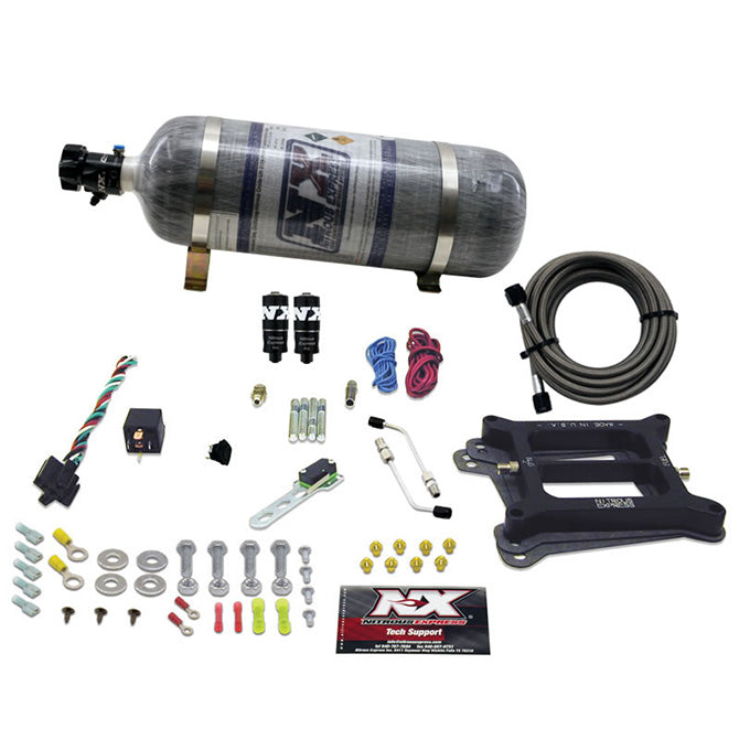 Nitrous Express - 4150 HITMAN PLUS 4-BBL (50-100-150-200HP) WITH COMPOSITE BOTTLE - 40041-12