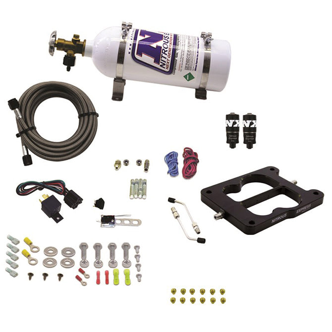 Nitrous Express - Q-JET/HOLLEY SPREAD BORE HITMAN (100-150-200HP) WITH COMPOSITE BOTTLE - 40080-12