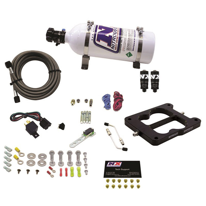 Nitrous Express - Q-JET/HOLLEY SPREAD BORE HITMAN PLUS (50-100-150-200HP) WITH 5LB BOTTLE - 40081-05