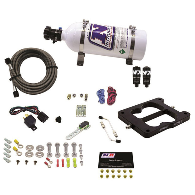 Nitrous Express - Q-JET/HOLLEY SPREAD BORE HITMAN PLUS (50-100-150-200HP) WITH 5LB BOTTLE - 40081-05