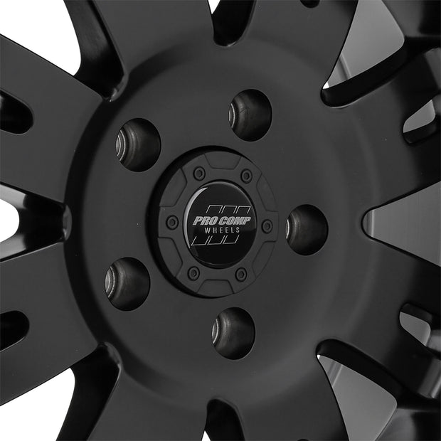 Raven Satin Black 17x9 5x5.5 4.75BS Offset -6mm Cap P/N 8425041