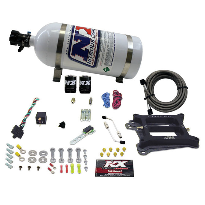 Nitrous Express - 4150 4-BBL/GASOLINE (100-200-300-400-500HP) WITH 10LB BOTTLE - 50040-10