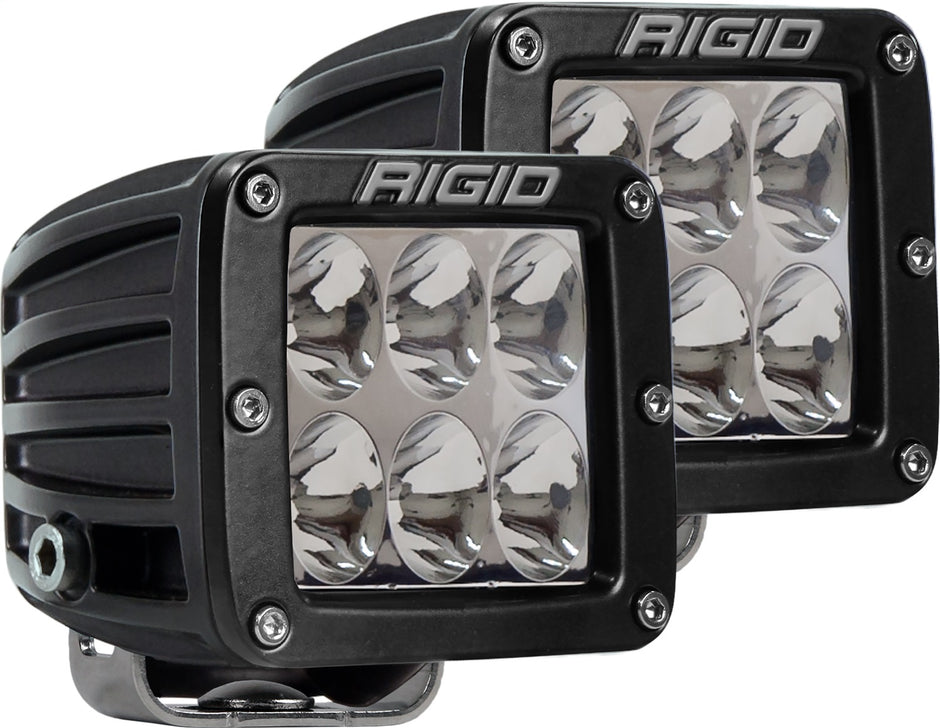 RIGID D-Series PRO LED Light Driving Optic Surface Mount Black Housing Pair
