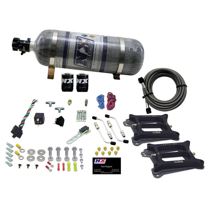 Nitrous Express - DUAL HOLLEY/GASOLINE (100-200-300-400-500HP) WITH COMPOSITE BOTTLE - 50240-12