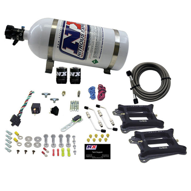 Nitrous Express - DUAL 4150/ALCOHOL (100-200-300-400-500HP) WITH 10LB BOTTLE - 50245-10