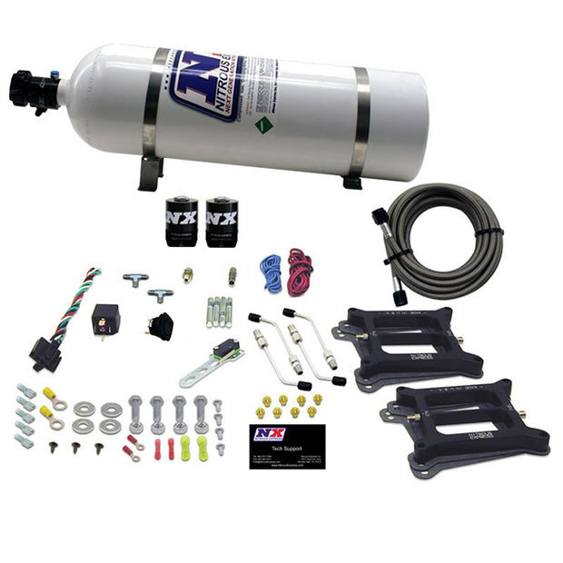 Nitrous Express - DUAL 4150/ALCOHOL (100-200-300-400-500HP) WITH 15LB BOTTLE - 50245-15