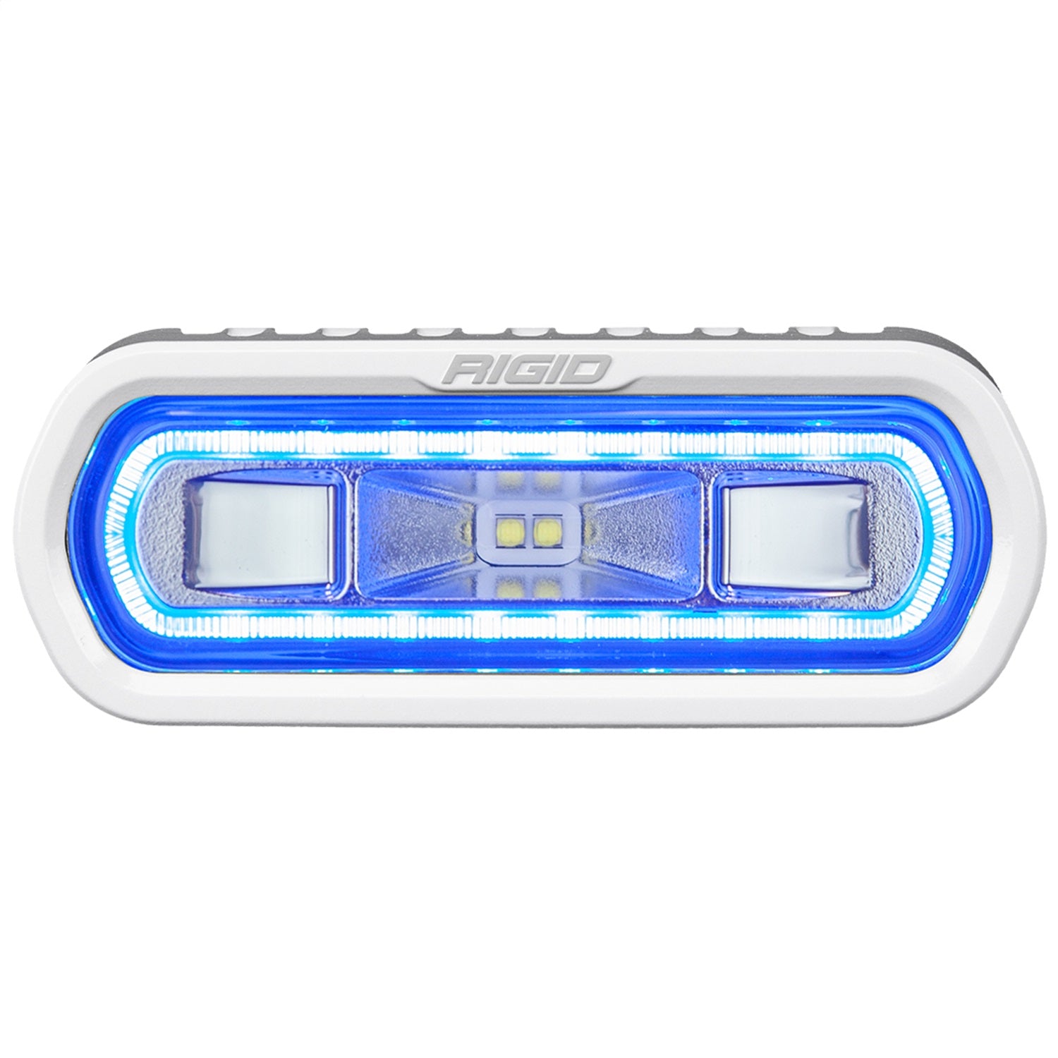 RIGID Industries SR-L Series Marine Spreader Pod 2 Wire Surface Mount White Housing With Blue Halo