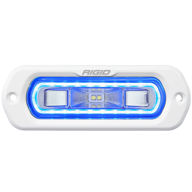 RIGID Industries SR-L Series Marine Spreader Pod 2 Wire Flush Mount White Housing With Blue Halo