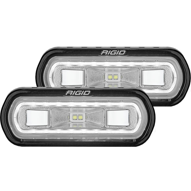 RIGID SR-L Series Off-Road Spreader Pod 3 Wire Surface Mount White Halo Pair