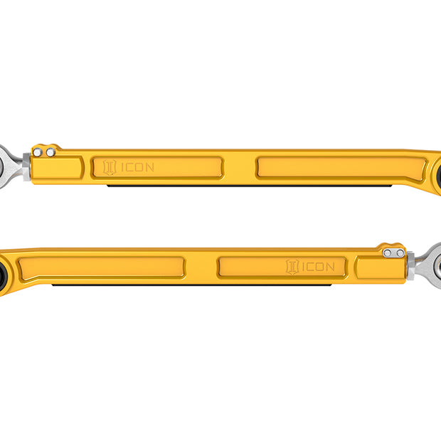 ICON 2022-2025 Toyota Tundra/2023-2025 Toyota Sequoia/2024-2025 Toyota Tacoma Rear Billet Lower Link Kit Gold Anodizing