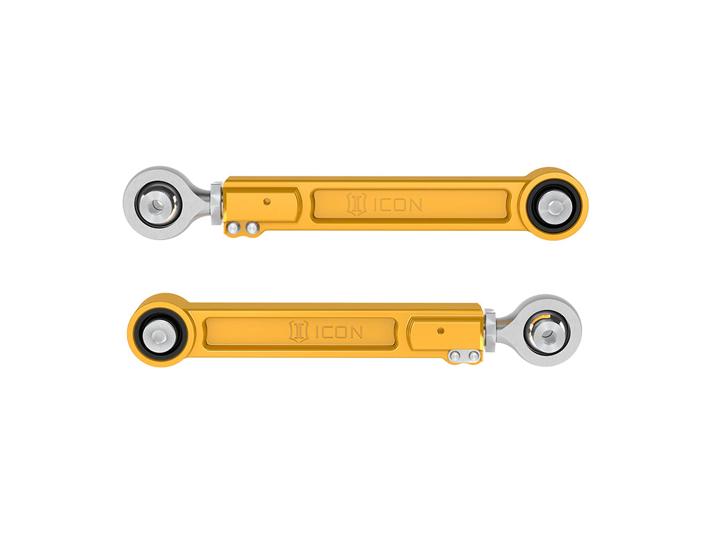 ICON 2022-2025 Toyota Tundra/2023-2025 Toyota Sequoia/2024-2025 Toyota Tacoma/2024 Toyota Land Cruiser 250 Series/2024 Lexus GX550/2025 Toyota 4Runner Rear Billet Upper Link Kit Gold Anodizing