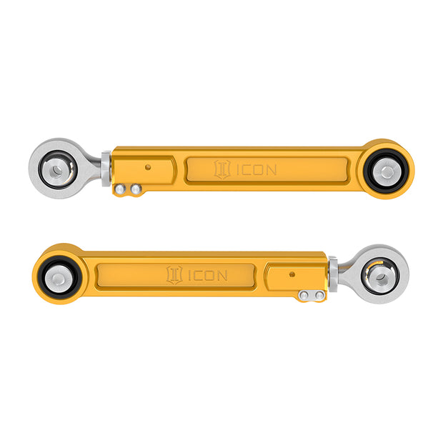 ICON 2022-2025 Toyota Tundra/2023-2025 Toyota Sequoia/2024-2025 Toyota Tacoma/2024 Toyota Land Cruiser 250 Series/2024 Lexus GX550/2025 Toyota 4Runner Rear Billet Upper Link Kit Gold Anodizing