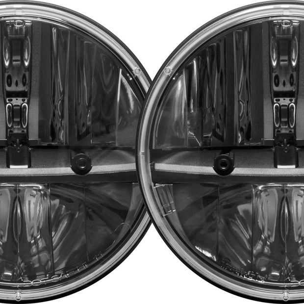 RIGID 7 Inch Round Headlight Kit With H13 To H4 Adaptor Pair
