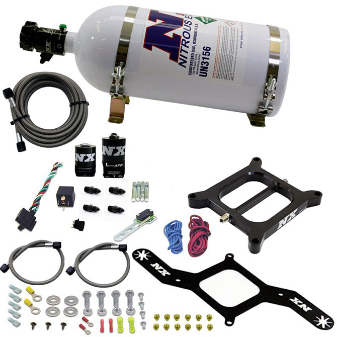 Nitrous Express - 4150 RNC Conventional Plate System W/ .375" Solenoid W/ 10lb Bottle - 55140-10