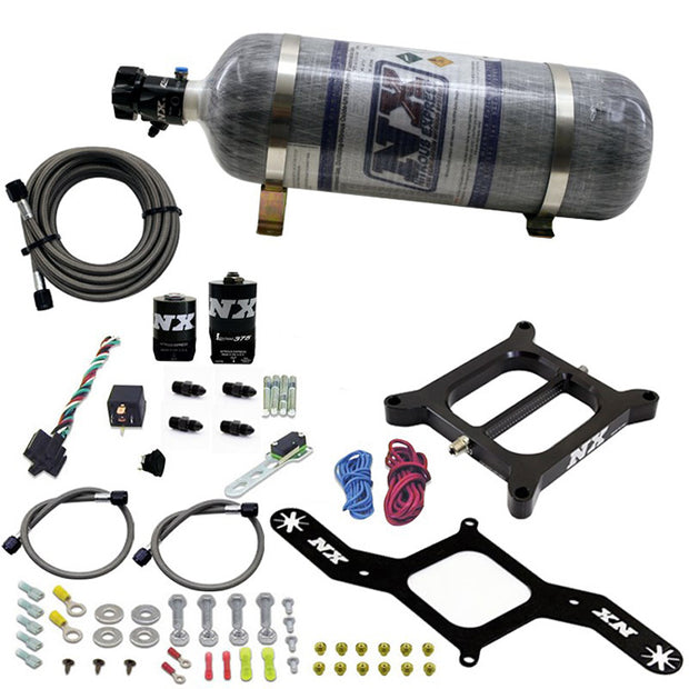 Nitrous Express - 4150 RNC Conventional Plate System W/ .375" Solenoid W/ 12lb Bottle - 55140-12