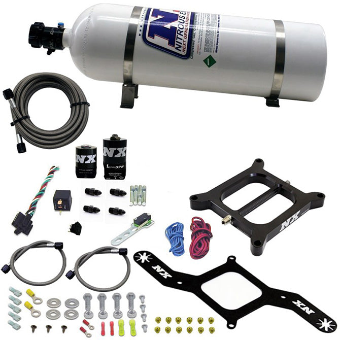 Nitrous Express - 4150 RNC Conventional Plate System W/ .375" Solenoid W/ 15lb Bottle - 55140-15