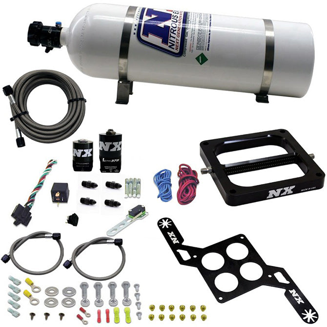 Nitrous Express - 4500 RNC Conventional Plate System W/ .375" Solenoid W/ 15lb Bottle - 55170-15