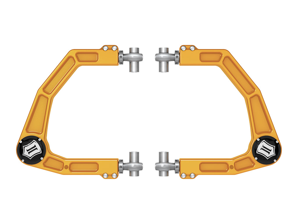 ICON 2024-2025 Toyota Tacoma/2024-2025 Toyota Land Cruiser 250 Series/2024-2025 Lexus GX550/2025 Toyota 4Runner Front Billet Upper Control Arms W/ Delta Joint Pro Gold Anodizing