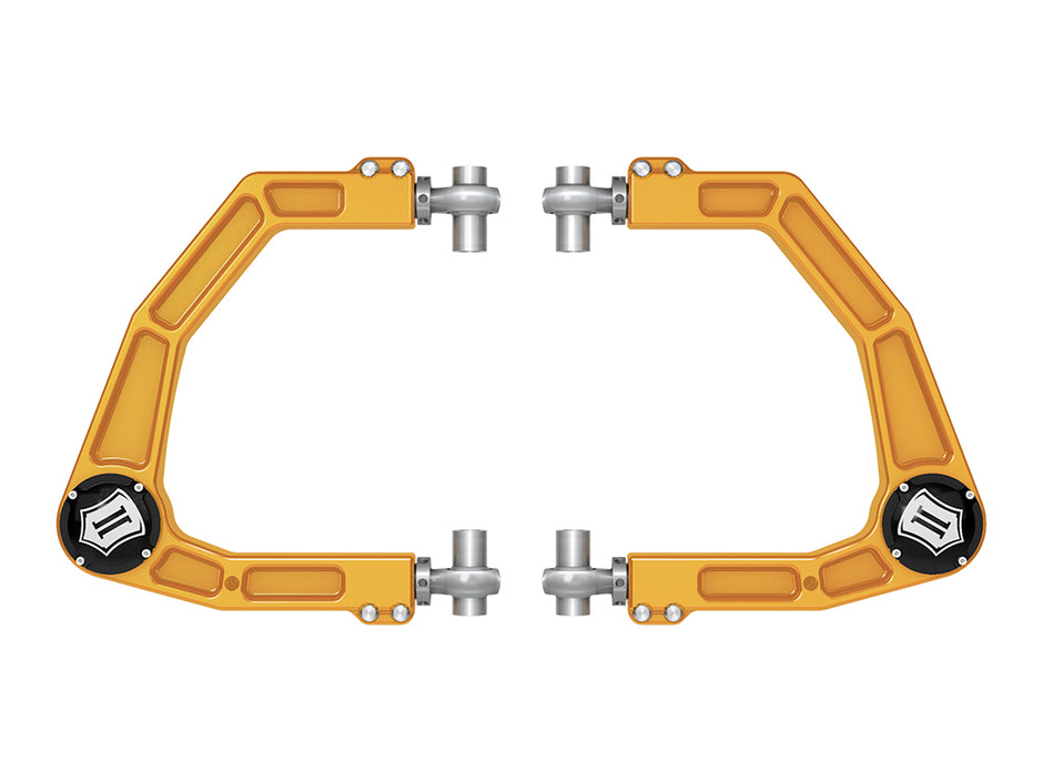 ICON 2024-2025 Toyota Tacoma/2024-2025 Toyota Land Cruiser 250 Series/2024-2025 Lexus GX550/2025 Toyota 4Runner Front Billet Upper Control Arms W/ Delta Joint Pro Gold Anodizing
