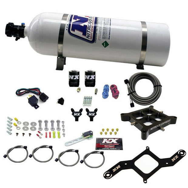 Nitrous Express - 4150 BILLET CROSSBAR STAGE 6 (50-100-150-200-250-300HP) WITH 15LB BOTTLE. - 60042-15