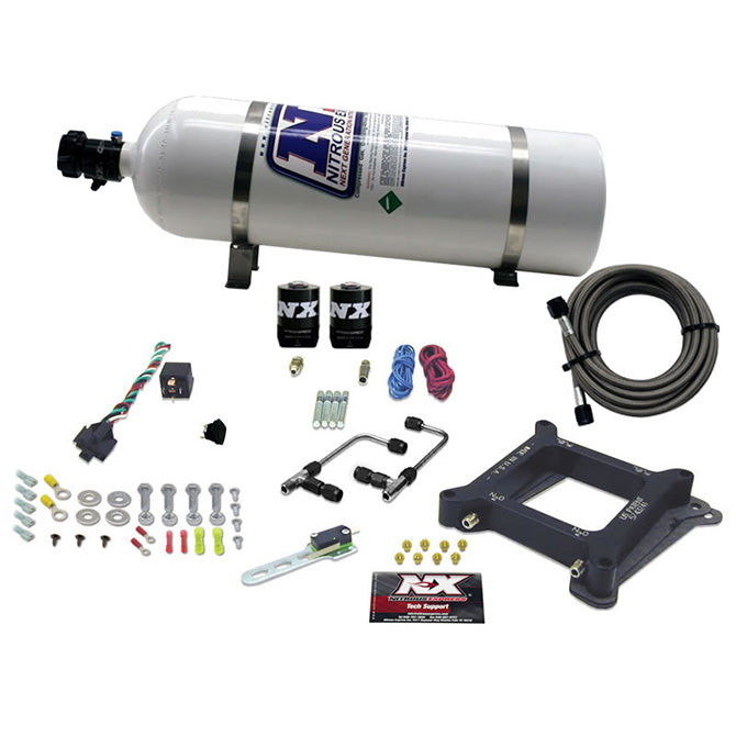 Nitrous Express - 4150 Gemini STAGE 6 ALCOHOL (50-100-150-200-250-300HP) WITH 15LB BOTTLE - 60045-15