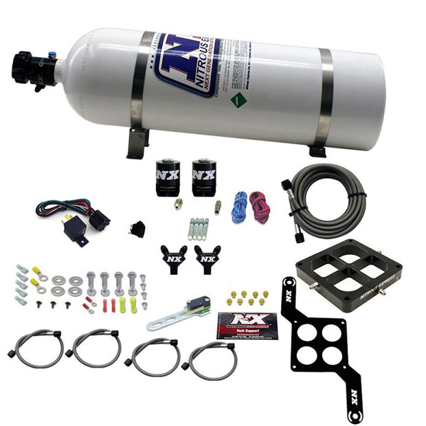Nitrous Express - DOMINATOR BILLET CROSSBAR STAGE 6 (50-100-150-200-250-300HP) WITH 15LB BOTTLE. - 60047-15