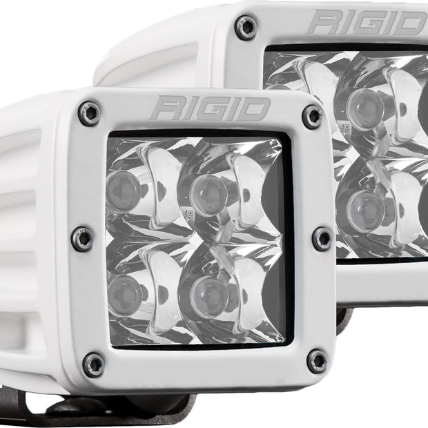 RIGID D-Series PRO LED Light Spot Optic Surface Mount White Housing Pair