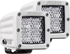 RIGID D-Series PRO Light Flood Diffused Surface Mount White Housing Pair