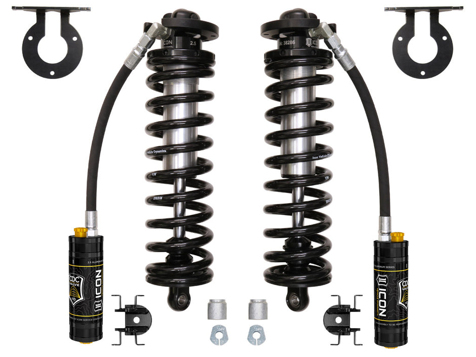 ICON 2005-2023 Ford F-250/F-350 Super Duty 4WD 2.5-3” Lift V.S. 2.5 Series Coilover Conversion Kit Remote Reservoir W/ CDCV W/ Caster Cams