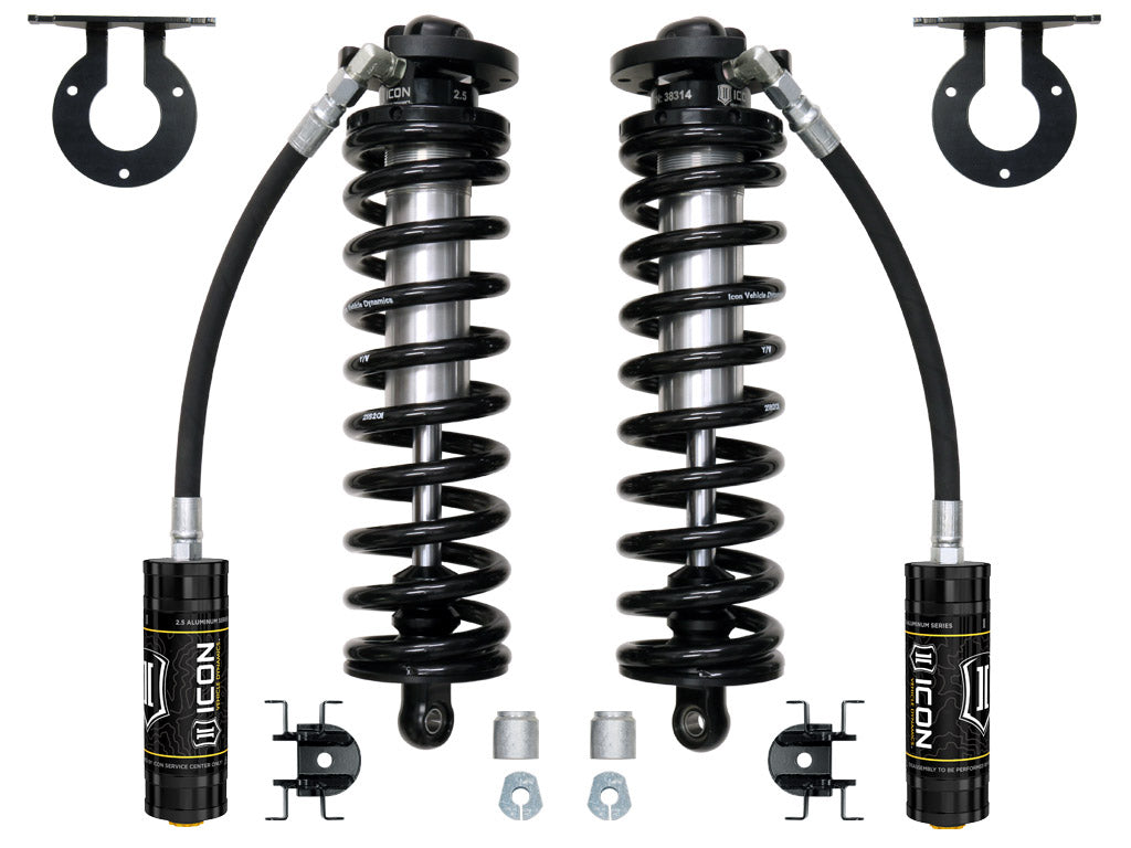 ICON 2005-2023 Ford F-250/F-350 Super Duty 4WD 2.5-3” Lift V.S. 2.5 Series Coilover Conversion Kit Remote Reservoir W/ Caster Cams