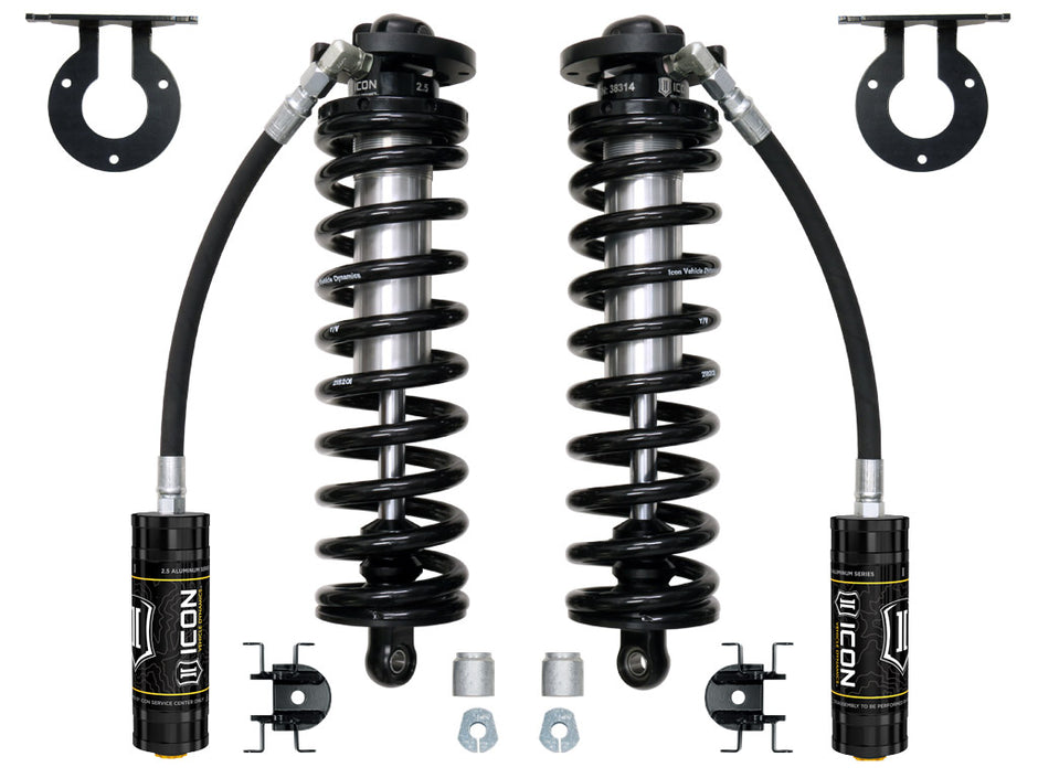ICON 2005-2023 Ford F-250/F-350 Super Duty 4WD 2.5-3” Lift V.S. 2.5 Series Coilover Conversion Kit Remote Reservoir W/ Caster Cams