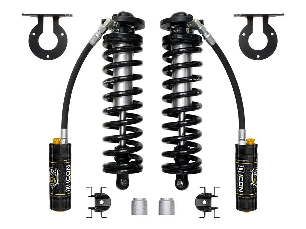 ICON 2023-2025 Ford F-250/F-350 Super Duty 4WD 2.5-3” Lift V.S. 2.5 Series Coilover Conversion Kit Remote Reservoir W/ CDCV