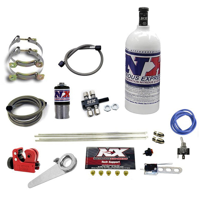 Nitrous Express - MOTORCYCLE 4-CYLINDER DRY SYSTEM-1LB BOTTLE - 62000-1.0P