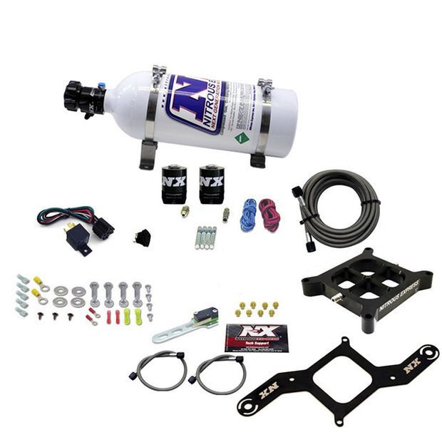 Nitrous Express - 4150 SINGLE ENTRY BILLET CROSSBAR PLATE SYSTEM (50-300HP) W/ 5lb BOTTLE  - 63040-05