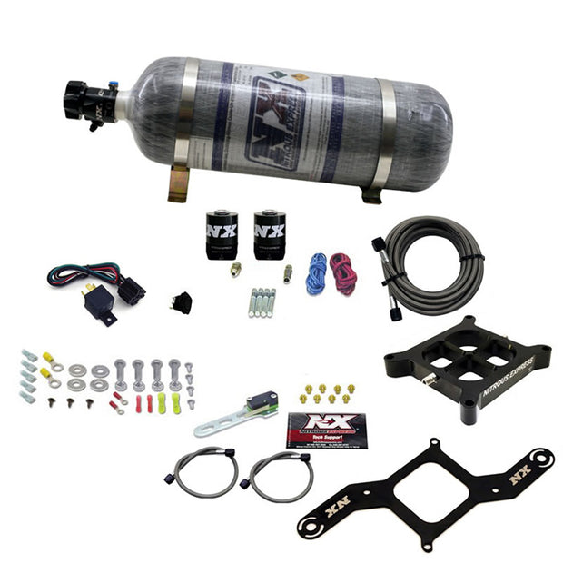 Nitrous Express - 4150 SINGLE ENTRY BILLET CROSSBAR PLATE SYSTEM (50-300HP) W/ COMPOSITE BOTTLE  - 63040-12