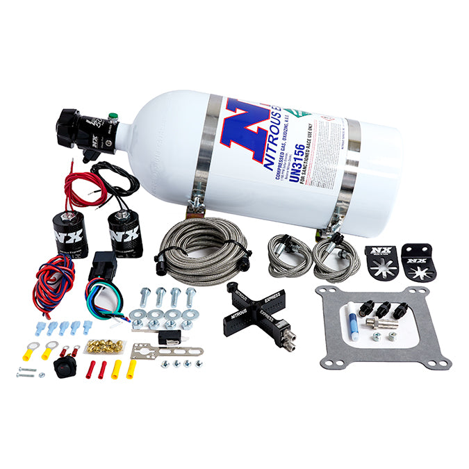 Nitrous Express - 4150 Covert Crossbar Plate System Stage 6 50-300Hp (10# Bottle) - 63041-10