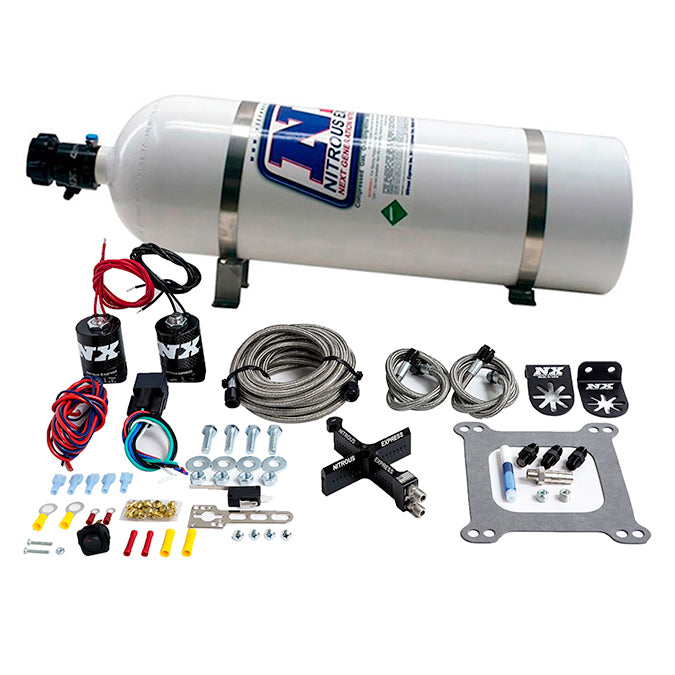 Nitrous Express - 4150 Covert Crossbar Plate System Stage 6 50-300Hp (15# Bottle) - 63041-15