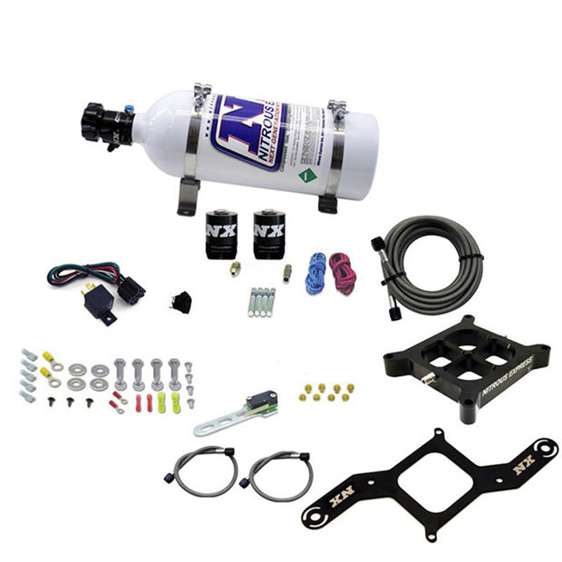 Nitrous Express - 4150 SINGLE ENTRY CROSSBAR PLATE SYSTEM PRO POWER(100-500HP) W/5LB BOTTLE - 63540-05