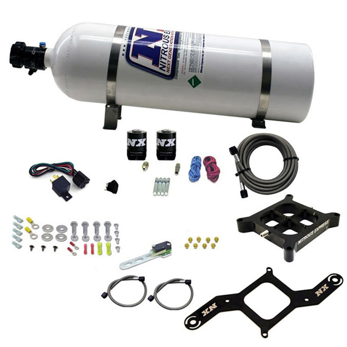 Nitrous Express - 4500 Covert Crossbar Plate System Pro Power 100-500Hp (15# Bottle) - 63571-15