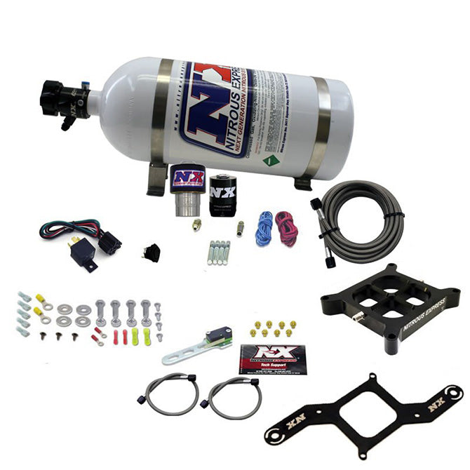 Nitrous Express - SINGLE ENTRY CROSSBAR RNC .178 250-650HP (4150 FLANGE) W/10LB BOTTLE - 63940-10