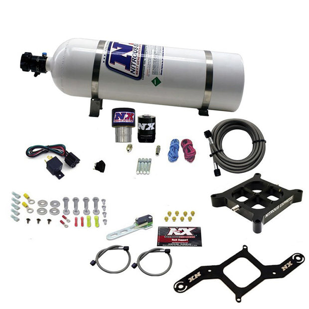 Nitrous Express - SINGLE ENTRY CROSSBAR RNC .178 250-650HP (4150 FLANGE) W/15LB BOTTLE - 63940-15