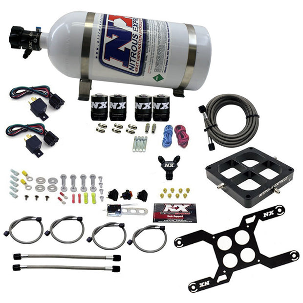 Nitrous Express - DOMINATOR DUAL STAGE BILLET CROSSBAR (50-300 & 100-500HP) WITH 10LB BOTTLE. - 66047-10