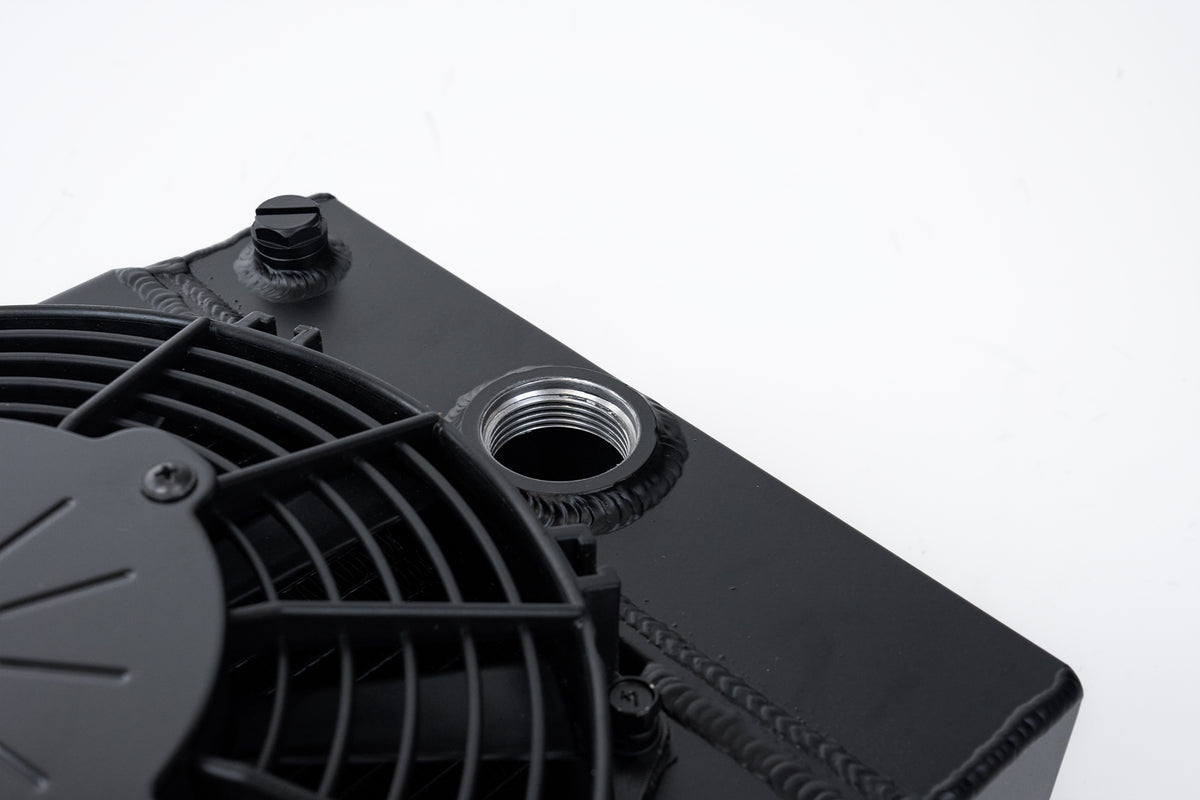 Low Profile Drag Racing Radiator The KING Cooler - Ultimate Drag Race Radiator W/ SPAL Fan & Mounting K ...